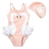 （布トイ）cloth toy 夏　ブラックスワン　鳥　オウム　子供　キッズ　かわいい　スイミング　ウエア　ボイズ　ガールズ　ワンピース　水着 (XL, ピンクスワン)
