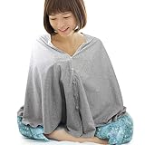 【助産師監修】 授乳ケープ 綿100% ポンチョ 透けない 授乳服 大判 (グレー)