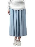 Angeliebe エンジェリーベ マタニティ レーヨン デニム マキシ スカート 妊婦服 産前 産後 S ～ M ブルー 21636 21636101