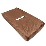 American Baby Company Heavenly Soft Minky Dot Fitted Contoured Changing Pad Cover, Chocolate Puff by