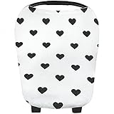 KINGZUO 授乳ケープ　360度安心　ナーシングカバー　授乳カバー ベビーカーカバー 多機能 ショッピングカートカバー　2カラー　ホワイト＆ブラック　コットン生地　赤ちゃんに優しい　出産祝いにも人