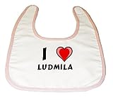 Baby Bib with I Love Ludmila (first name/surname/nickname) by Shopzeus