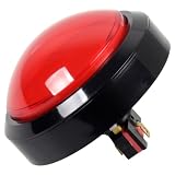 ゲームプッシュボタン 100mmラウンド 12V LED点灯 押しボタンスイッチ マイクロスイッチ付き アーケードビデオゲーム用 赤 1個