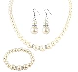 可愛いオシャレなパールネックレス ピアス