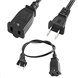 BLUEXIN NEMA 5-15PからNEMA 5-15Rへの電源延長ケーブル,アウトレットセーバーAC 2端子コンセント男性用電源コード延長コード (1.64FT/50CM)