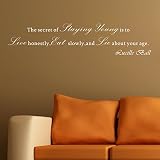 Pop Decors WL-0112-Va Inspirational Quote Wall Decal, The Secret of Staying Young by Pop Decors