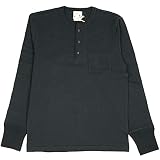 グラッドハンド 26 Tシャツ メンズ 長袖 ロンT ヘンリーネック スタンダード 無地 パックT GLADHAND STANDARD HENRY POCKET L/S T-SHIRTS (M, BLACK)