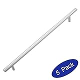 Lizavo 701-320SN Satin Nickel Cabinet Hardware Solid Euro Style T-bar Handle Pull- 12-5/8" (320mm) H