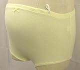 マタニティ　ショーツ　テレコ柄　イエロー(インゴムタイプ) (マタニティ　Ｍ～Ｌ)