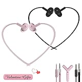 カップル イヤホンwith 3.5 MMスプリッタ 防汗 オーディオ出力を2つに分配 マイク付き ノイズ遮断ヘッドフォン スポーツイヤホンfor iPhone、Androidスマートフォン、mp3 /