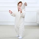 エルフ ベビー(Fairy Baby)クアベビー服 カバーオール 着ぐるみ ロンパース フード付き 長袖春秋着（サイズ：70、ホワイト）