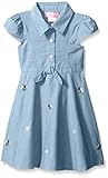Good Lad Little Girls' Toddler Chambray Bees Embroidery Dress Blue 3T [並行輸入品]