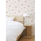 MEIWA アクセント壁紙 ローズ柄 92cm×2.5m ピンク