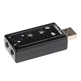 ノーブランド品 　PC Laptop に対応　外付け　USB　オーディオ 　サウンドカード　アダプター 　3Dバーチャル　7.1CH　黒い