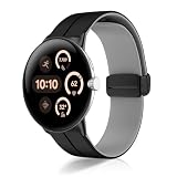 [ReHowy] Google Pixel Watch 4/3 45mm 対応 交換バンド シリコン製 ピクセルウォッチ4 バンド 45mm 弾力性 磁気 バックル付き サイズ調節可能 替えベルト コンパチブル Google Pixel Watch 4 45MM 交換ベルト ブラック/グレー
