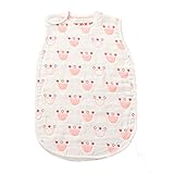 Asia Color　6重ガーゼスリーパー　ギフトセット　パジャマ ベビー 寝袋 オーガニックコットン ベビー スリーパー 綿 子供 赤ちゃん ボタン開閉式 プレゼント 出産祝い 通気 (M, クラウ