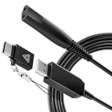 Synkq BRAUN ブラウン シェーバー用 USB充電ケーブル 1m Type C コネクター付き 12V出力 ACアダプター不要 タイバンド付き