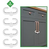 Child Safety Sliding Locks By Lebogner - Pack Includes 4 Locks To Baby Proof Your Kitchen, Bathroom,
