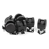 uxcell　キャスター　 キャスター車輪　キャスターホイール　取り付けプレート　スイベルブレーキ　家具　6個　40mmの直径