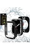 【AriRi（アリリ）】 スマートウォッチ カバー ケース 2in1 完全防水 シリーズ 11/se3/10/9/8/7/6/5/4 40mm/41mm/44mm/45mm/42mm/46mm (ブラック, 46mm(シリーズ10))
