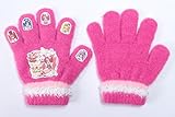 【プリキュア】キッズ　キャラクター手袋　ニット５本指タイプ　ローズピンク
