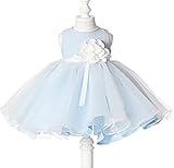 Honey baby 子供服 ベビー キッズ プリンセス ドレス子供 ワンピース 結婚式 ウェディング入園式 卒園式 ピアノ発表会 演奏会 リボン飾り 出産祝い　 (120cm, ブルー)