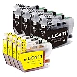 LC411 brother用互換インクカートリッジブラザー用LC411BKブラック4本 LC411Yイエロー4本 合計8本 対応機種：DCP-J526N/J528N/J914N/J915N/J926N-W/J926N-W/B /J928N-B/J1800N/ MFC-J904N/J905N/J739DN/DWN /J939DN/DWN