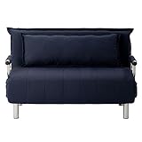折りたたみソファーベッド カウチソファー 【セミダブルサイズ】 肘付き 6段階リクライニング 『ビータIIワイド』 紺 (ブルー)