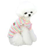 ZYYRSS ペット服 柔らかい 綿製Ｔシャツ 愛犬 小型犬 可愛い半袖 タンクトップ 両足のペット服 春夏秋 プルオーバー 犬用 わんこ服 通気 散歩 お出かけ 吸水 速乾 (LL, ピンク)