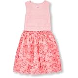 THE CHILDREN'S PLACE(ザ・チルドレンズプレイス) スリーブレス クロシェット レース トゥ フローラル メッシュ ドレス ピンクブロッサム ワンピース 10～12歳【並行輸入】
