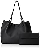 (ガラ－ボ) バッグ レザーバッグ かばん 鞄 2つセット 通勤 通学 就職活動 大人 きれいめ A4 入る 学生 学校 (ブラック)