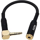 CESS-247 ライトアングル 4.4mm 延長ケーブル、4.4mm メス-オス ヘッドフォン用、6インチ