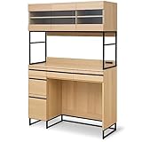 moca company Cloudear キッチンボード 幅120 ゴミ箱収納 ゴミ箱上ラック レンジ台 食器棚 大型レンジ対応 コンセント付き ナチュラル