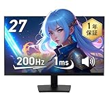 Smart Basic(スマートベーシック) ゲーミングモニター 27インチ 200Hz IPS ブルーライト軽減機能 オーバードライブ機能 スピーカー内蔵 ブラック G27F4FK