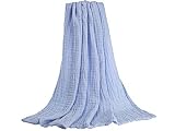 Wegreeco Muslin Cotton Baby Bath Towel - Muslin Baby Swaddle Receiving Blanket (Blue) by Wegreeco
