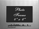Portland, Oregon-4x6 Brushed Metal Picture Frame-Silver by LXG, Inc.