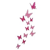 J。J。Store 12個3d DIY蝶壁デカール取り外し可能なホームアート装飾壁ステッカー壁画子供女の子の部屋寝室 One Size ピンク JJ-Q-16