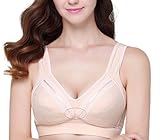 シームレス マタニティ ブラジャー 矯正下着 ノンワイヤー 授乳ブラ 綿 ボタン式で前開き (肌色, XXL)