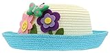(ラボーグ)La vogue キッズ帽子 子供サマーハット サンバイザー つば広ハット UVカット 蝶結び飾り 女の子 赤ちゃんキャップ アウトドア カジュアル (4ブルー)
