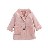 ALLAIBB コート 冬用 裏起毛 ベビー服 防寒着 ジャケット 厚手 フード付き お出かけ 女の子 size 100 (ピンク)