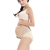 妊婦用サポーター マタニティガードル ダブルベルト 腹帯 通気性 柔らか フリーサイズ 妊婦帯 骨盤矯正 産前産後 簡単装着 肌色