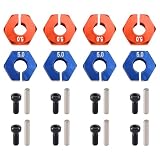 Ducevnaoe アルミ 5mm 厚ホイール 六角 12mm ドライブハブ ピン ネジ付き RC カー クローラー トラック スラッシュ用 4 個
