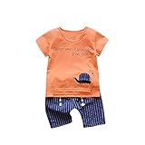 Tovadoo 子供服 ベビー服 男の子 トップス+ズボン 春夏 半袖 英字 亀柄 ストライプ 多色 可愛い プレゼント 通学 旅行 海遊び 12ヶ月-3歳