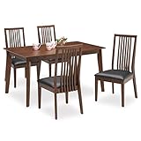 ダイニングテーブルセット ダイニングセット 5点セット 4人掛け 4人用 木製 北欧モダン風 ブラウン