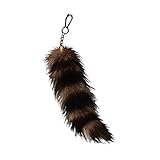 1stモール ファー キーホルダー バッグ カバン アニマルテール 25cm 全米 大流行り 尻尾 動物 巨大 ファッション マスト 女性 男性 ST-ANIMALTEL (ダークブラウン)