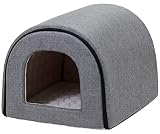 PetStyle 犬 猫 ベッド ドームハウス ペットベッド 夏用 折りたたみ 洗える 猫ハウス 犬ハウス 室内 夏 ひんやり 冷感 おしゃれ ドーム型 ペットハウス Lサイズ 小型犬 中型犬 暑さ対策 (春夏/グレー)