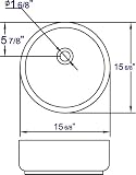 EAGO ba129 15 – 3 / 4 "ラウンド舟形バスルームシンク、 W 15 3/4" x D 15 3/4" x H 5 7/8" BA129 1