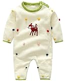 (コ-ランド) Co-land ニット ロンパース ベビー服 カバーオール 長袖 セーター ルームウエア 赤ちゃん 可愛い クルーネック 66 ベージュ