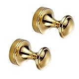 ライデンTM真鍮バスタオルコートフック壁マウントHanging服帽子、ポリッシュゴールド 2 PCS ゴールド Ly-GJ-160611-2