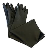 Life Experience サンドブラスト 工業用 手袋 ゴム手袋 ブラスト処理 作業 グローブ 60cm … (ブラック)